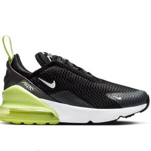 Boys Nike Black Volt Air Max 270-Style Running Shoe brand new